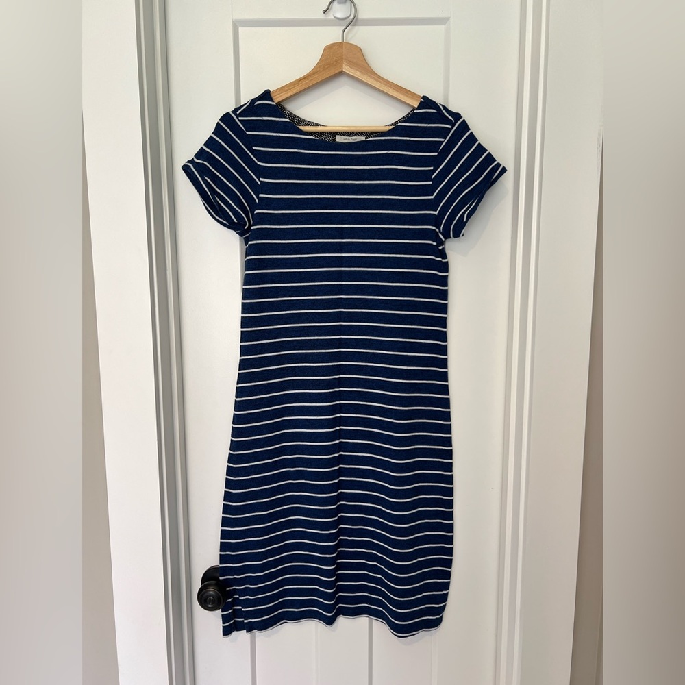 White Stuff: Navy & White Striped Dress 100% Cotton: Size US 6
